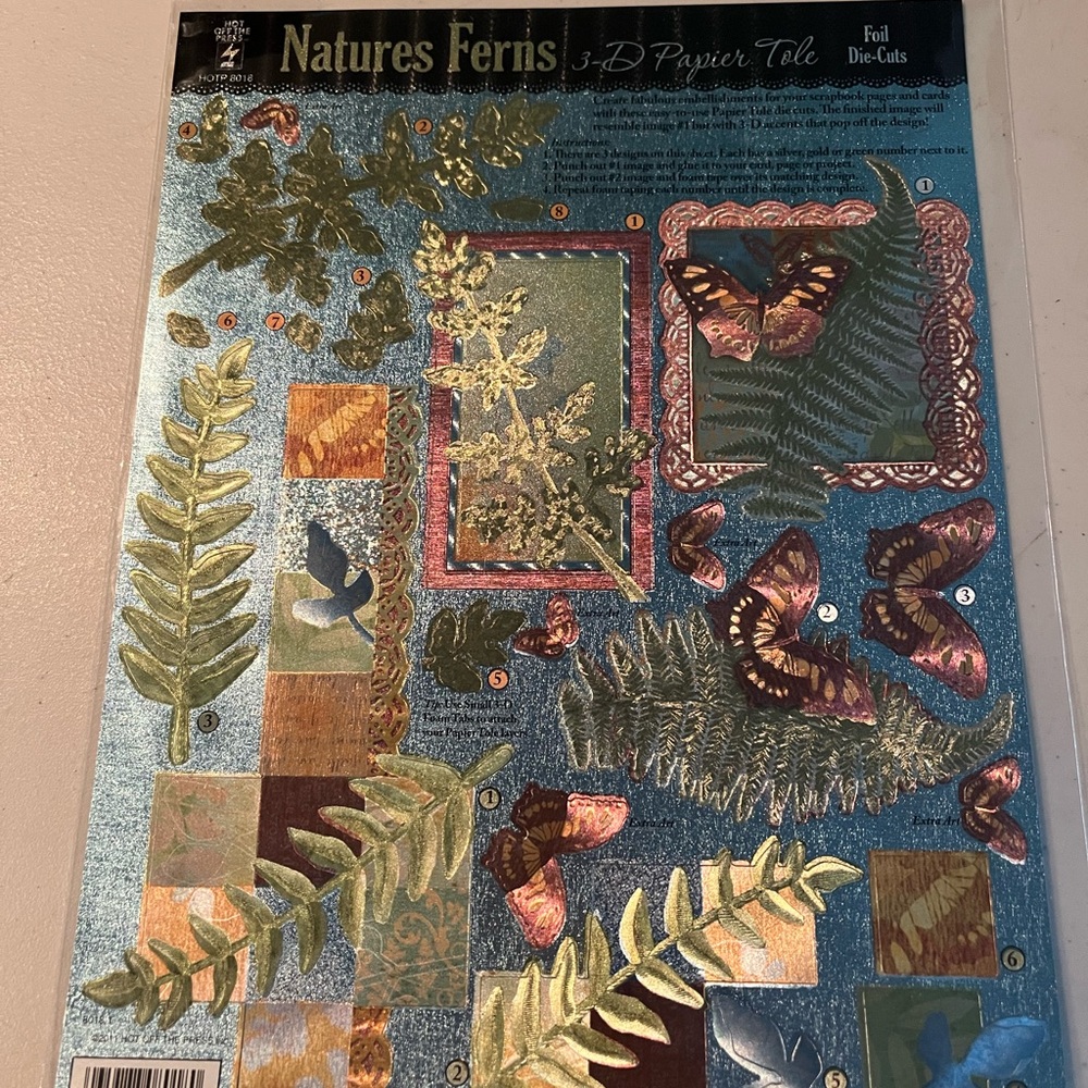 Nature's Ferns 3D Paper Tole with Foil Die-Cuts